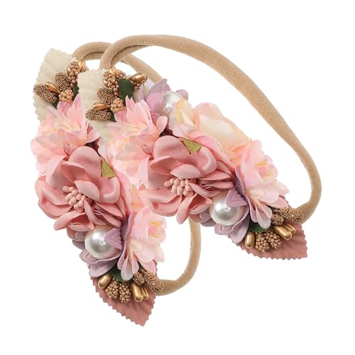 TOYANDONA 2pcs Floral Headband for Newborns Comfortable Hair Accessories for Boy Girl and Toddlers Cute Flower Design for Photoshoots and Everyday Wear for All Seasons