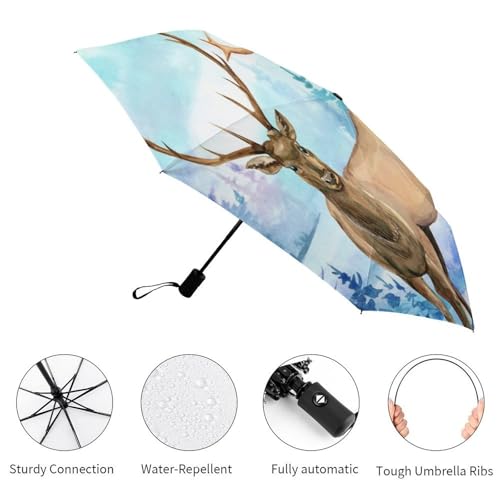 Parapluie automatique compact et résistant avec motif mandala - 3