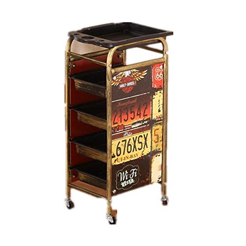 JMOZHCD Hair Salon Spa, 5 Layer Haircut Beauty Storage Trolley,