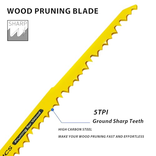 GoYonder 9 Inch 5TPI Reciprocating Saw Blade Wood Pruning Blade for Tree Pruning, Wood Saw Blades (5-Pack) — view 2