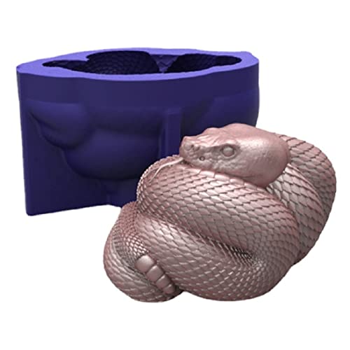 Sekacola Snake Mold,Snake Soap Molds Soap Mold Candle Resin Molds Chocolate Mold Baking Mold Gummy Sugarcraft Mold, Pink,Purple