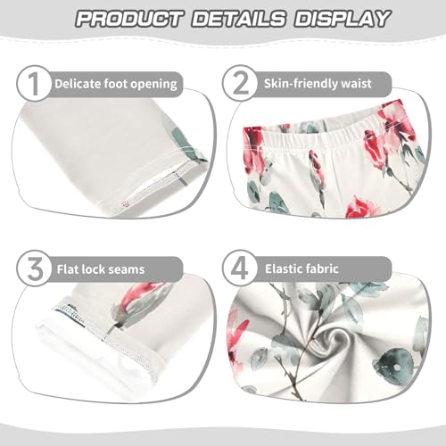 Bolaz Toddler Girls Leggings Printed Yoga Pants Leggings Watercolour Rose for Kids3