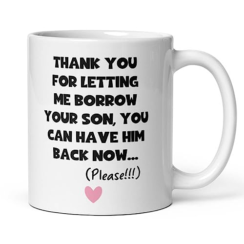 Confidently Quirky – Funny Mother in Law White Mug, Funny Future Mother in Law Gift, Boyfriends Mum Gift, Joke Mother in Law Cup