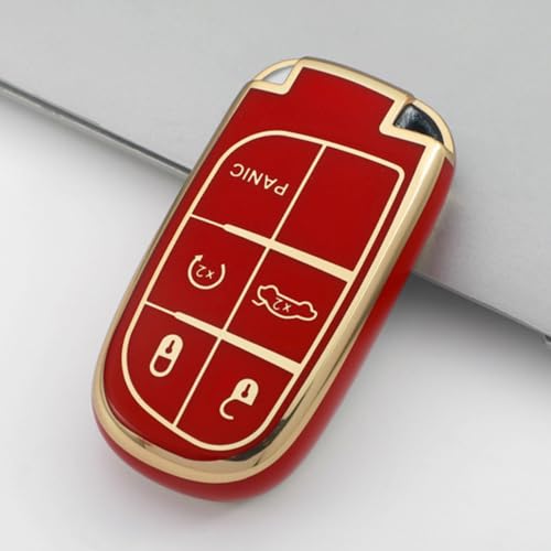 Coque clé TPU rouge pour Challenger, Durango, Journey et Chrysler 300C