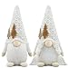 Godeufe 2er Set Wichtel Weihnachten Weihnachtsdeko Weihnachtswichtel Deko Wichtel Figuren Zubehör Dekoration Christmas Decorations - Weiß