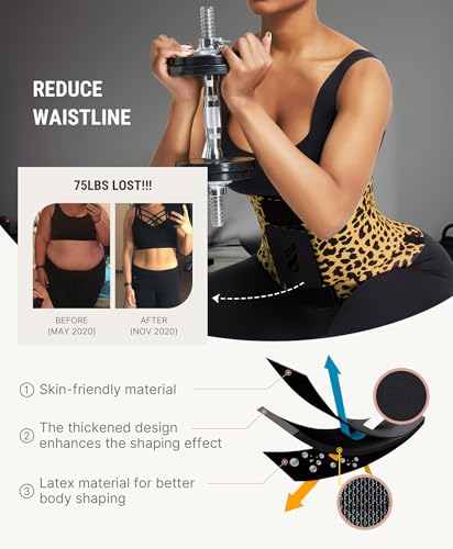 Image of FeelinGirl Waist Trainer Belt Waist Cincher Trimmer Ab Belt Tummy Control Body Shaper with Triple Wrap Women and Men