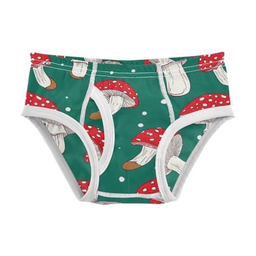 Wusikd Mushroomson Boys' Underwear Cotton Green Red Boys Briefs Soft Toddler Underwear 2T
