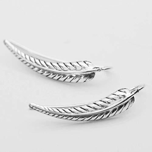 Pendientes trepadores climbers hoja Plata de Ley