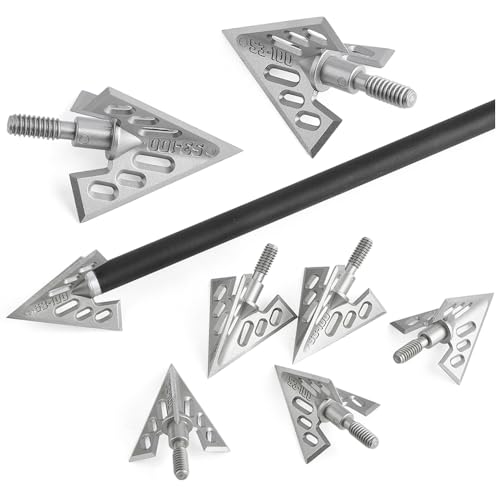 HNZMDY Têtes à Lames pour tir à l'arc avec Filetage Universel, compatibles avec des tiges de 7,8 mm, pour arcs Composites et recourbés (6 pièces) (Style 9)