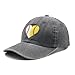 Heart Ball Hat for Womens, Softball Embroidered Adjustable Baseball Cap for Mom Girls Grey
