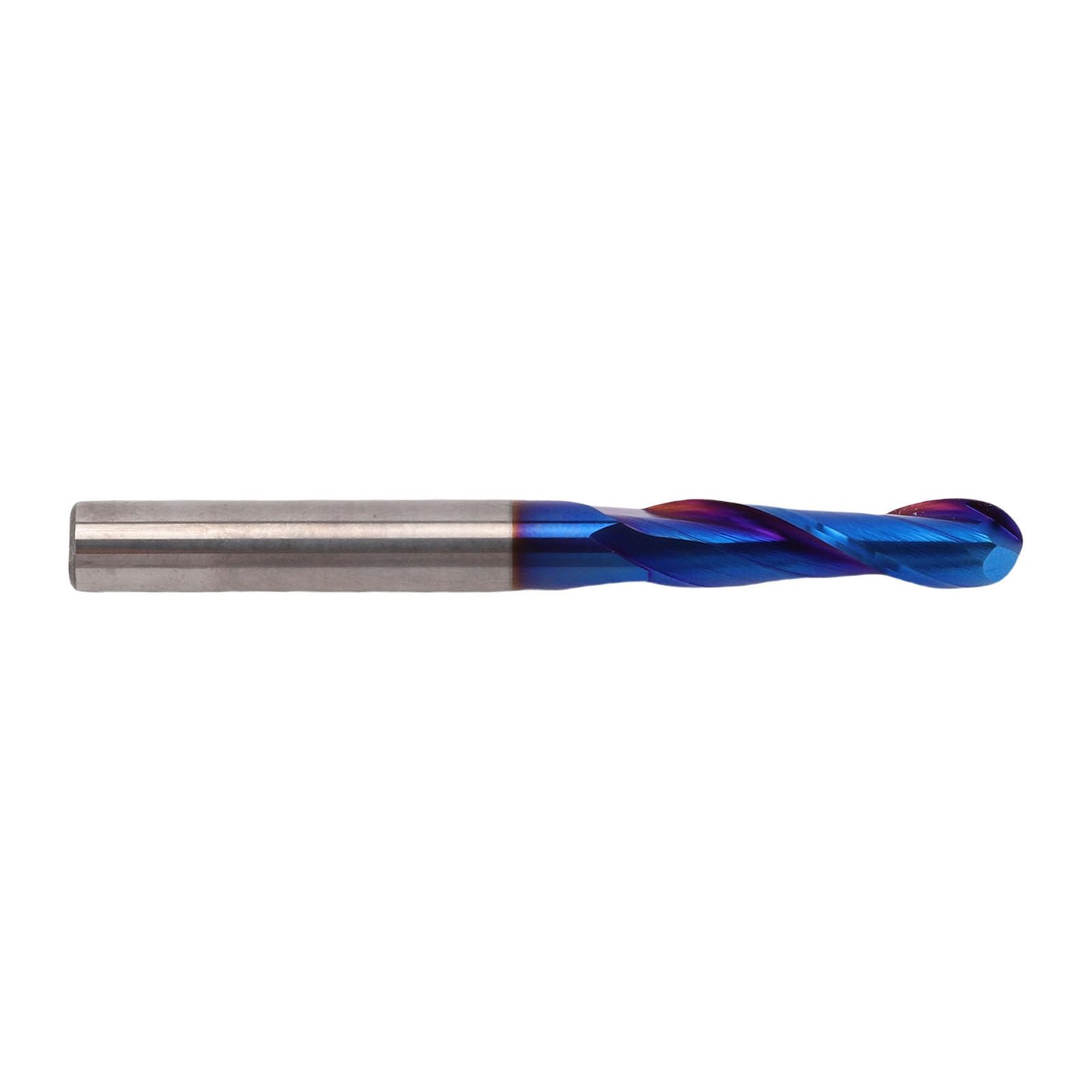 1/4 Zoll Kugelkopf-Fräser, Hartmetall-Spiralschaftfräser mit Blauer Nano-Beschichtung für CNC-Holzbearbeitung, 3D-Schnitzen und Kunststofffräsen, 1/4 Zoll Schaft, 2-schneidiges Design für