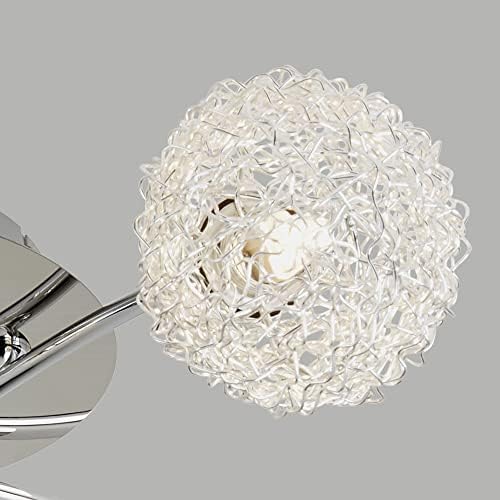 Lighting Collection G9 5 Light Ceiling Flush Fitting with Wire Shades, Chrome