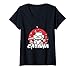 Donna Funny Cat With Katana Otaku Cat Lover Maglietta con Collo a V
