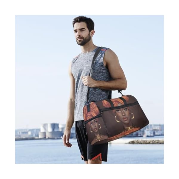 Travel Duffels African Pretty Girl Duffle Bag Luggage Sports Gym for Women & Men - Image 5
