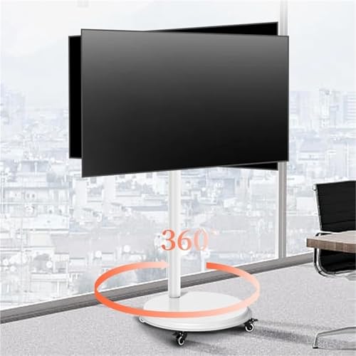 Support TV mobile à roulettes orientable pour écran plat 24 à 43 pouces