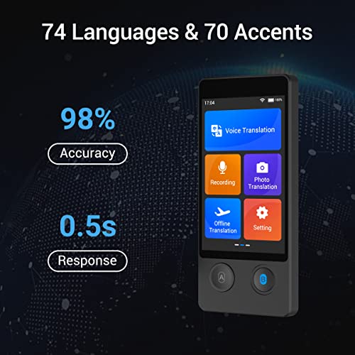 Wooask W12 Language Translator Device Accurate Offline Online Translation 2023 3.7" Touch Screen Newest Real-time Voice Translation in 144 Different Languages for Learning, Travel Business 4 Wooask W12 Language Translator Device Accurate Offline Online Translation 2023 3.7" Touch Screen Newest Real-time Voice Translation in 144 Different Languages for Learning, Travel Business - Image 2