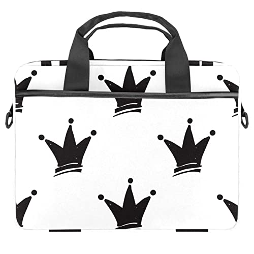 Sac à bandoulière pour ordinateur portable 13-14.5" couronne noir et blanc