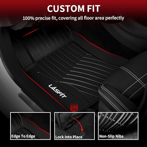 Image of LASFIT Floor Mats for Mercedes Benz GLA 2015-2020 & CLA 2014-2019 250 /45 | All Weather TPE Non-Slip Easy to Wash, 1st & 2nd Row Car Mats