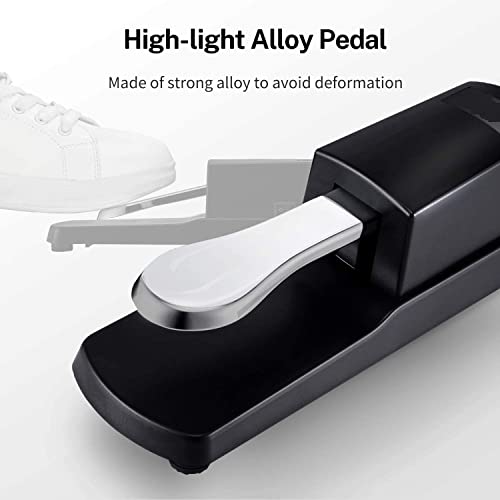 Image of Techtest Digital Piano and Keyboard Sustain Pedal for Keyboard Universal Foot Pedal Black