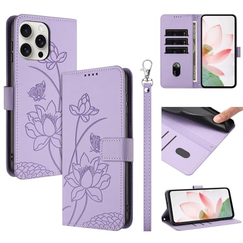 Étui portefeuille iPhone 16E violet pour ne plus perdre vos cartes