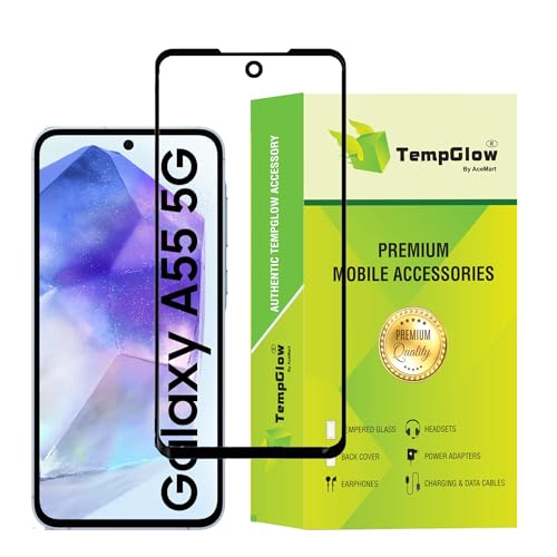 Image of Screen Protector for Samsung Galaxy A55 5G | A35 5G (Black) Tempered Glass Edge-to-Edge 6D Screen Guard With Installation Kit