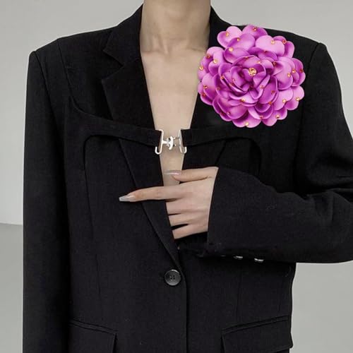 Image of CSIYANJRY99 Dainty Feather & Rose Flower Large Brooch Lapel Pins Delicate Elegant Handmade Flower Brooches Pin Classic for Wedding Party Dance Banquet for Women Dress Suit Ceremony Clothes Accessories Jewelry Valentine's Day Gifts