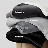 BEDSURE Kuscheldecke Warm Sherpa Wolldecke - Sofadecke, Flauschig Sofaüberwurf Decke, Dicke Couchdecke, Geschenke für Frauen, Flauschige Wohndecke, Grau, 150x200 cm, XL