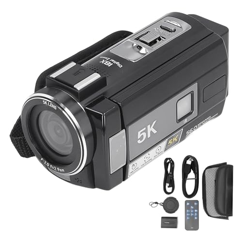 Caméra vidéo HD 5K avec autofocus précis et écran rotatif tactile pour vlogs