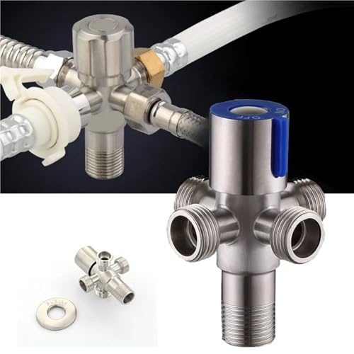 Vanne d'angle en acier inoxydable durable avec filetage G1/2 bleu - 4