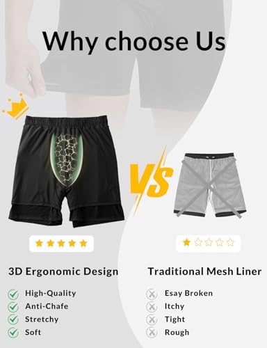 baleaf Mens Swim Trunks with Compression Liner 5 & 7 inch Quick Dry Bathing Suit Swim Shorts with Zippered Pockets3