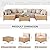UPHA 7 Pieces Patio Furniture Sets Outdoor Sectional Sofa Wicker Conversation Couch for Decks, Backyards, Gardens, Yellow Rattan, Beige Cushion