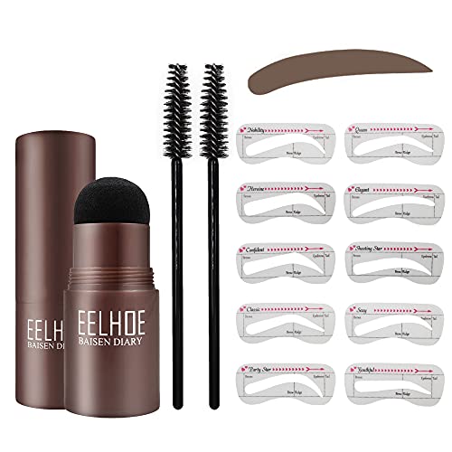 Eyebrow Stamp Shaping Kit with 5 Pairs Reusable Eyebrows Shape Stickers, Professional Eyebrow Powder Printing, Waterproo
