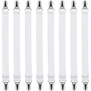 NC NC Verstellbare Bettlakenspanner, 8 Stück Elastische Bettlakenspanner, Lakenspanner mit Metallclips, für Bettlaken, Matratze, Bügelbrett Oder Sofa Einstellbare Länge 34 cm bis 100 cm