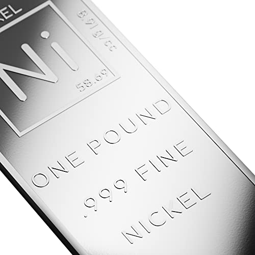 1 Pound .999 Pure Nickel Bar Bullion With Element Design - Unique Metals #TOP3