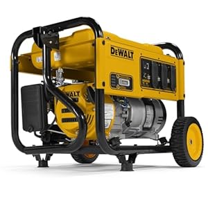 DeWalt 5,000 Starting Watt Portable Gas Generator, 223cc Engine, Idle Control Technology, CO Protect Carbon Monoxide Detection, Never-Flat Wheels, Heavy Duty Steel Frame, Emergency Jobsite Power