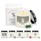 MTLEE 6 Pcs Christmas Book Lover Gifts Bookish Gifts 3.5 oz Scented Reading Candle for Her Bookish Book Club Bookworm Reader Librarian Writer Office Staff National Books Month, 6 Style(Fresh Scent)
