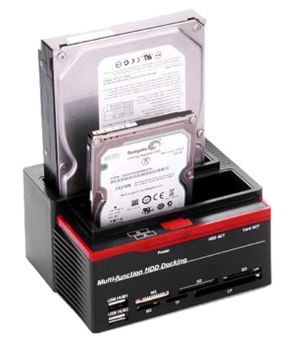 All in 1 SATA IDE HDD Docking Station for 2.5/3.5 Hard Disk MS/M2/XD/CF/SD/TF Card Reader Drive Docking Station Hard Enclosure