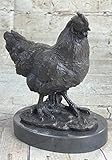 Rooster Chicken Country Kitchen Poultry Bronze Marble Statue Collector Art Gift by Think Bronze Hot Cast Decoration Gift