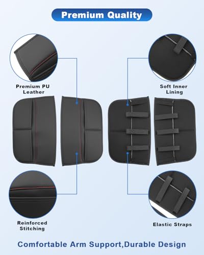Image of CDEFG for Mazda 2026 CX-90 CX90 Center Console Cover for 2026 Mazda CX-90 CX90 Accessories Armrest Cover Middle Console Pad Car Arm Rest Protector, 2Pcs Leather
