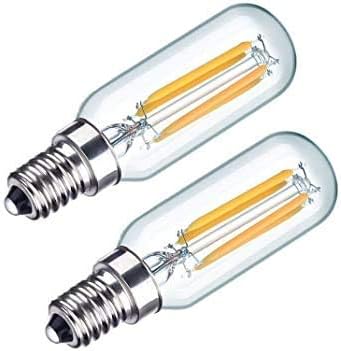 Pack of 2 2W=3W LED Cooker Hood Light Bulbs SES E14 Small Edison Screw Warm White 2700K 280 Lumen 30W Incandescent Replacement T26 Tubular Filament Bulb [Energy Class G]