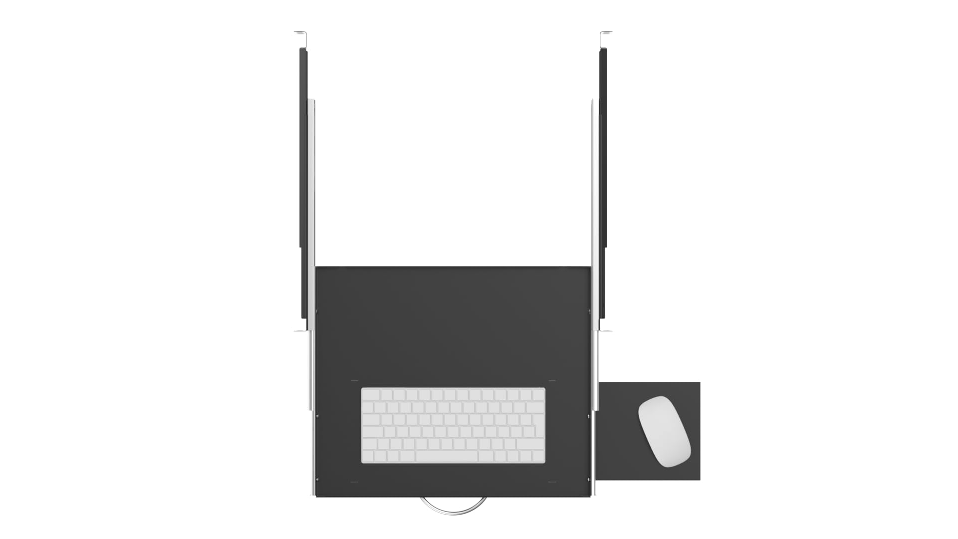 19" Ausziehbarer Regalboden für Tastatur und Maus, 350mm, schwarz RSR19-1U-350B-KM