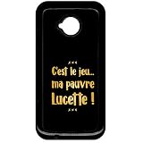 Coque pour Smartphone - C est Le Jeu ma pauvre Lucette ecriture Ocre - Compatible avec Motorola ROKR E2 - Plastique - Bord Noir