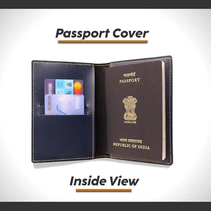 Image of Personalized Passport Cover with Custom Name | Sticker Passport Holder for Men & Women | Customized Travel Wallet | Anniversary, Birthday & Couple Gift for Husband Wife