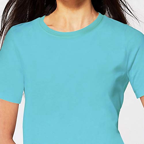 Image of Pooplu Women's Regular Fit Premium Plain 100% Cotton Round Neck Half Sleeves Multicolour Pootlu T Shirt. Casual, Stylish, Trending, Symbol Tshirts