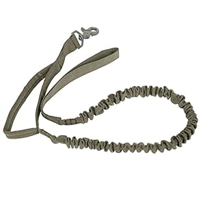 Militaire hondenriem, buitenlijn voor huisdieren, verstelbaar, hoge elastische elastische band,(Army Green)