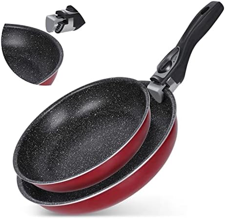 Midyb Kitchen Nonstick Frying Pan, Removable Handle Cookware Set, 10.2" and 11.6" Aluminum Non Stick Skillet for Home, Dishwasher & Oven Safe, PFOA Free