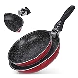Midyb Kitchen Nonstick Frying Pan, Removable Handle Cookware Set, 10.2" and 11.6" Aluminum Non Stick