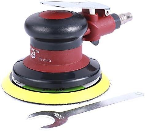 Air Pneumatic Sander 5 Inch Random Orbital Polisher Dual Action Power Disc Brown