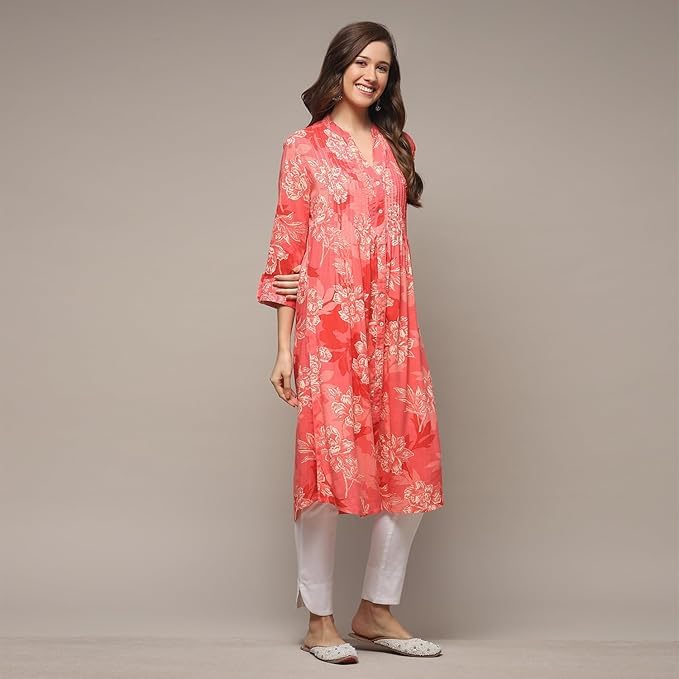 Image of BIBA Women Straight Fit Rayon Kurta
