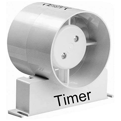 Manrose ID100T Inline Fan Std Timer Model Bathroom Extractor Fan 4" 100mm (ID100T 4" (Timer Model)) Cover
